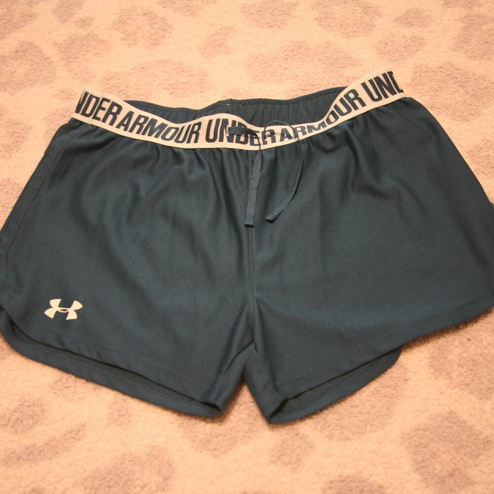 Under Armour Women's Heat Gear Running Shorts, Size Small, Dark Teal